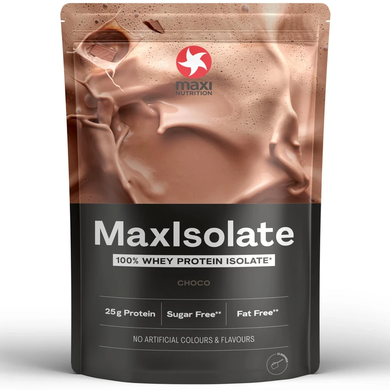 MaxiNutrition - MaxIsolate, Chocolate - Premium Whey Protein Isolate – Fat-Free, Sugar, Gluten & Soy-Free, Vegetarian - 24g Protein, 109 kcal per Serving, 1kg
