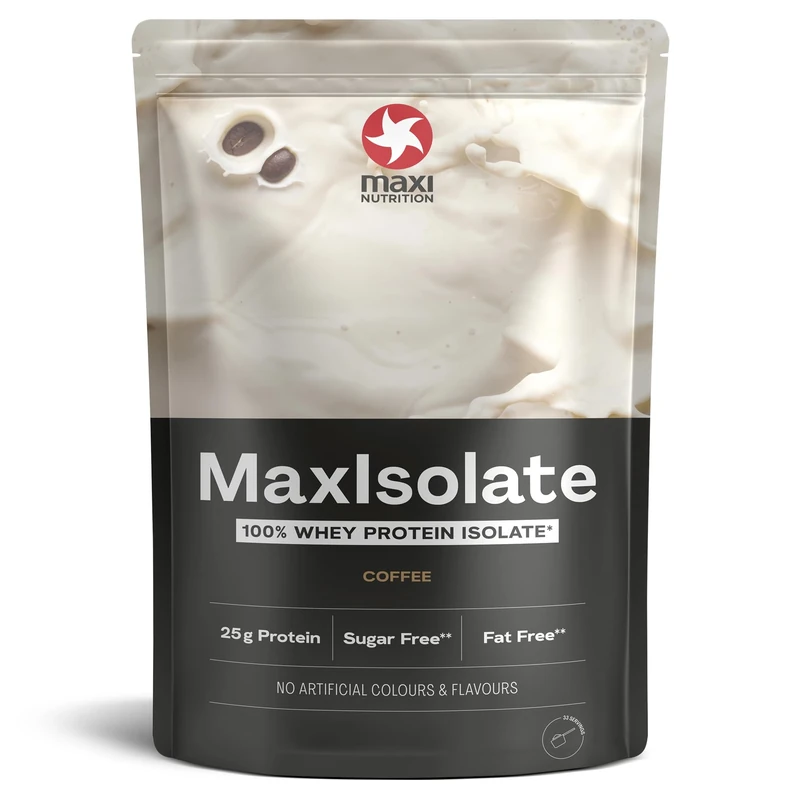 MaxiNutrition - MaxIsolate, Coffee - Premium Whey Protein Isolate – Fat-Free, Sugar, Gluten & Soy-Free, Vegetarian - 25g Protein, 108 kcal per Serving, 1kg