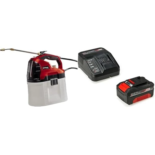 Einhell GE-WS 18/75 Li-Solo Power X-Change Pressure Sprayer - Supplied with 4.0Ah Battery and Charger (18 V, Li-ion, 8.2 L Tank, Automatic Pump, 60 L/h, Clear Tank, Telescopic Lance)