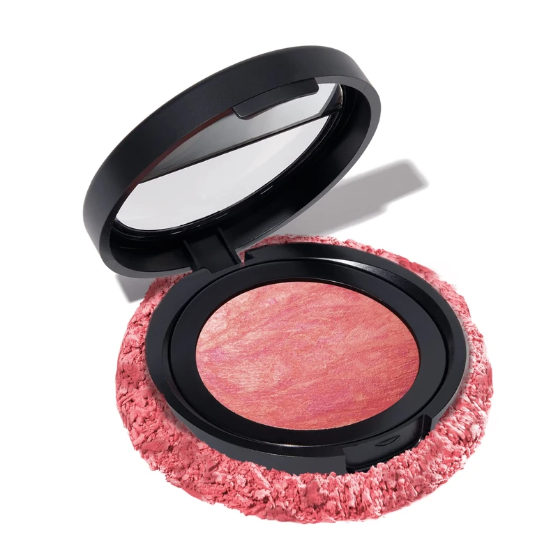 LAURA GELLER Baked Blush-n-Brighten Marbleized Blush Powder (Starfish Island) Creamy, Lightweight Blusher with Satin Finish