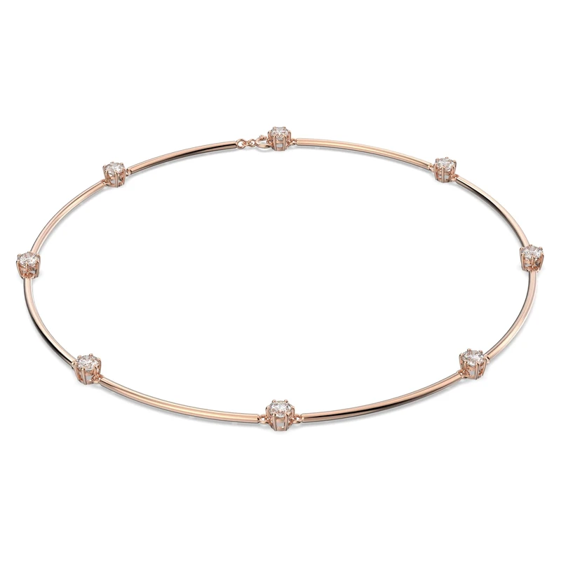 Swarovski Constella necklace, Round cut, White, Rose gold-tone plated
