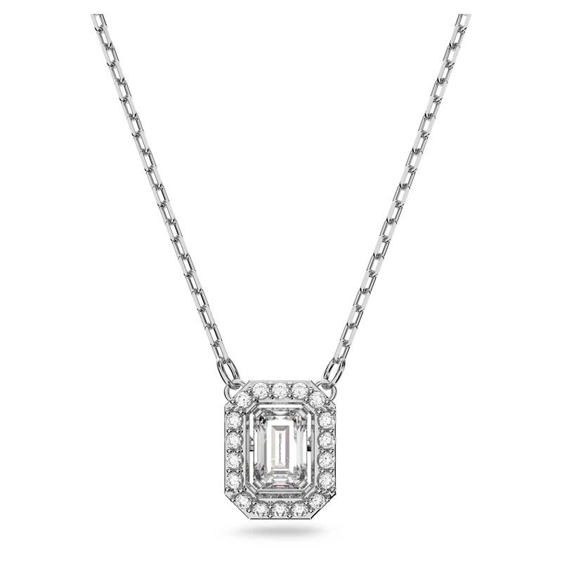 Swarovski Millenia necklace, Octagon cut, White, Rhodium plated
