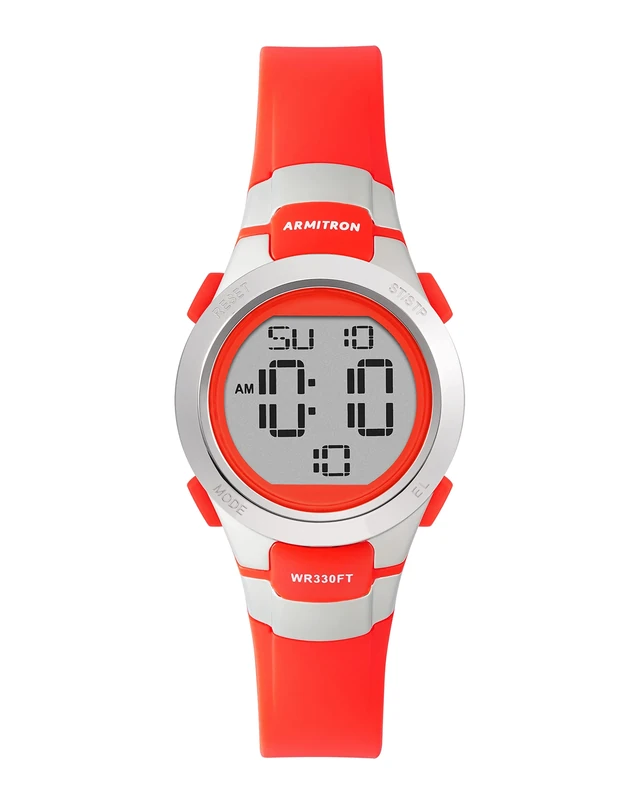 Armitron Sport Women's Digital Chronograph Resin Strap Watch, Red