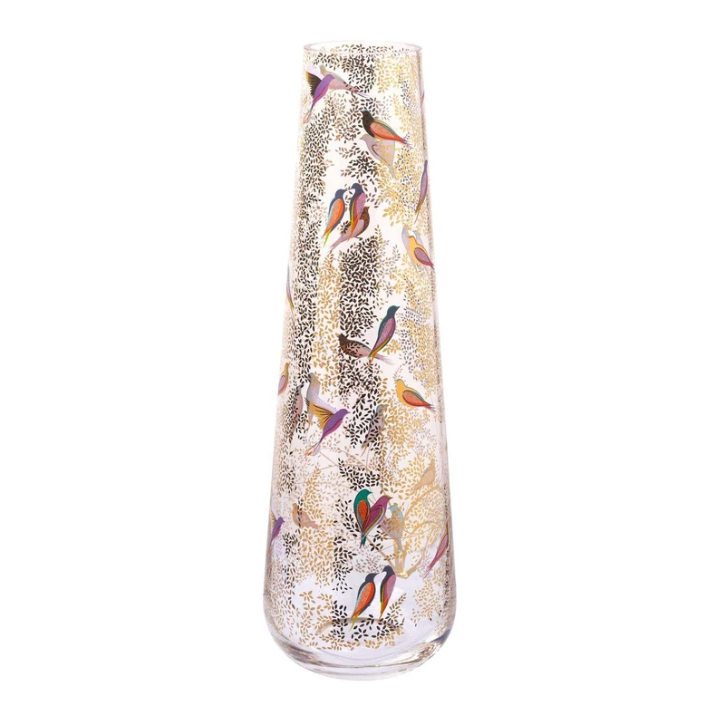 Sara Miller SM79258-XD Portmeirion Chelsea Collection Tall Decorative Glass Vase 35cm, Porcelain, Pink