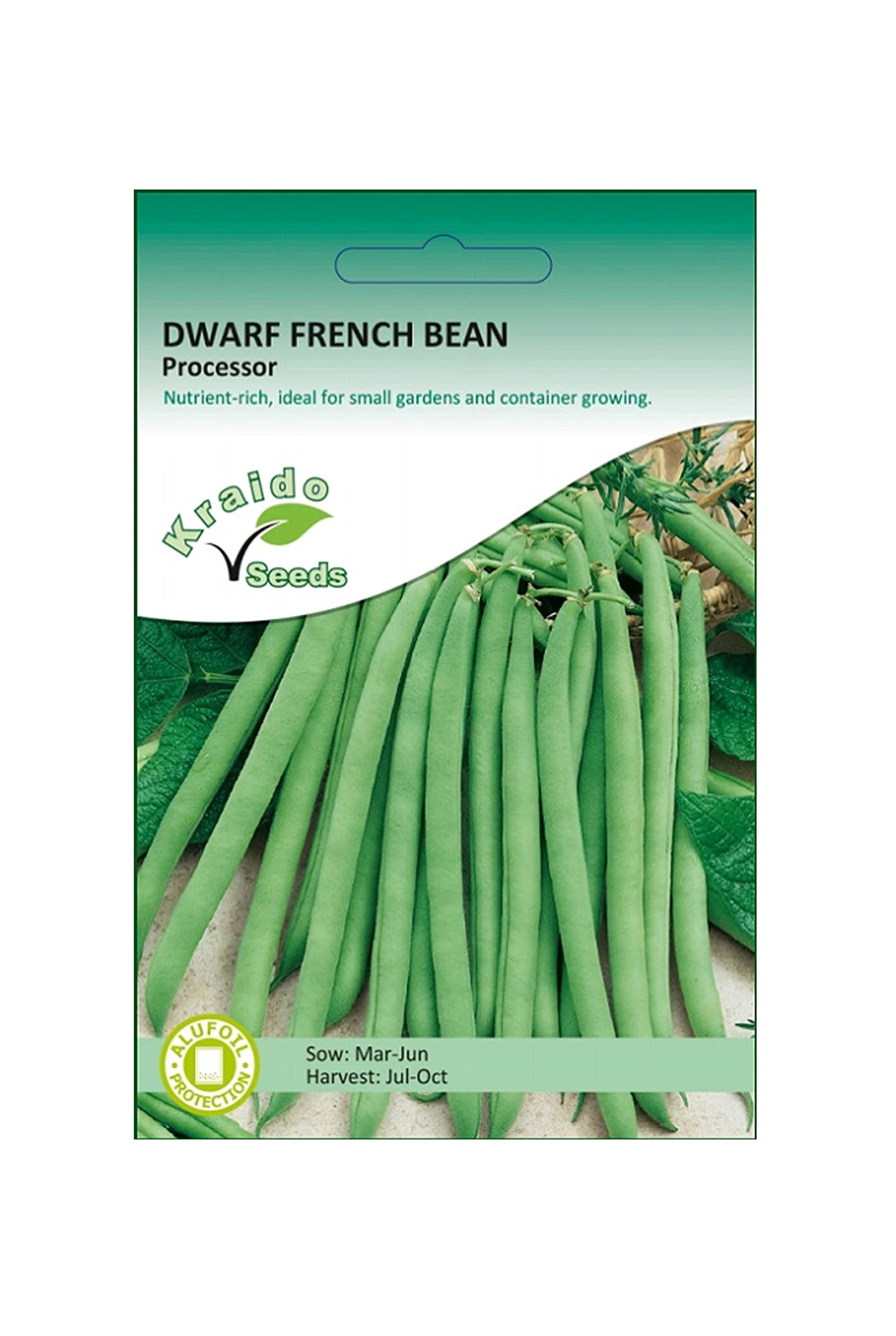 Green Dwarf French Bean Seeds Processor Phaseolus Vulgaris 50 Seeds Grow Your Own Vegetables Perfect for Outdoor Growing in Raised Beds or Larger Pots and Containers