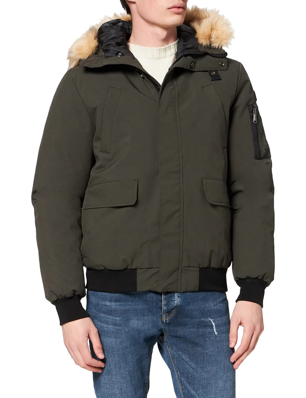 Schott NYC Men's KEYBURN Jacket, Kaki, L
