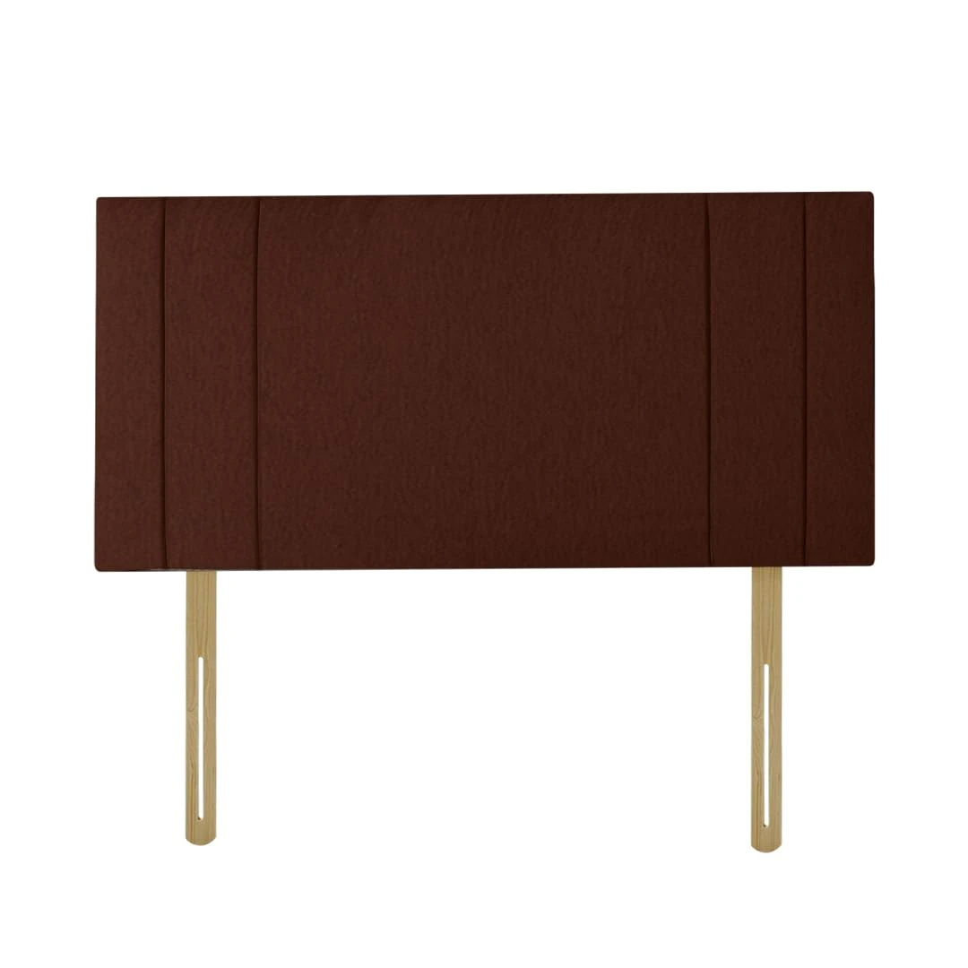 RIO Padded Lined Divan Bed Headboard | Chenille Fabric Headboards for 4ft6 Double Size Bed | Elegant design with wooden material headboards for beds (Brown, 4ft6 Double Height-20inch)