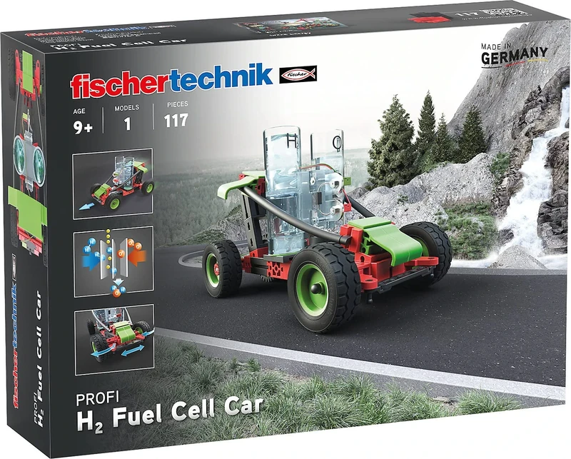 fischertechnik 559880 Profi H2 Fuel Cell Car - Kit for Children from 9 Years, Hydrogen Powered Vehicle for Assembly, Includes Motor & Fuel Cell, Black