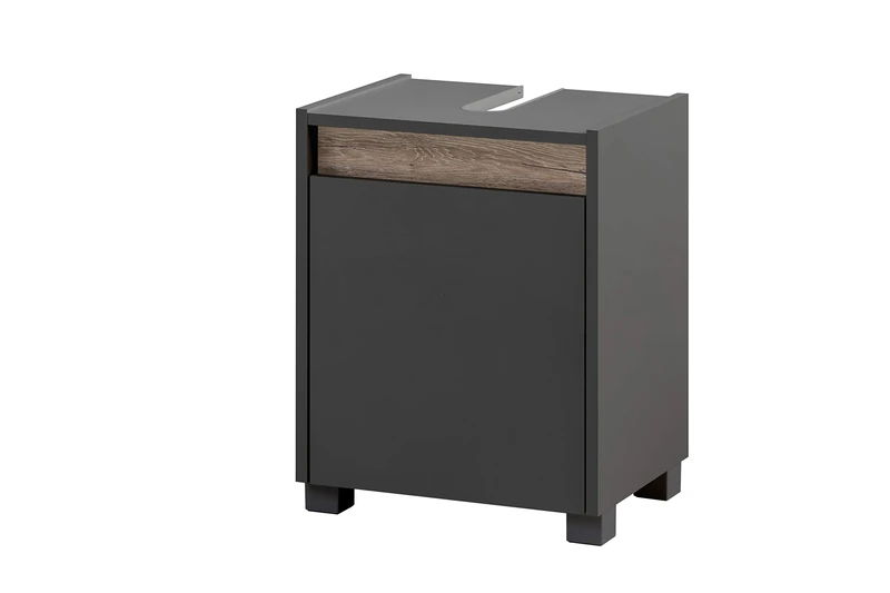 Schildmeyer Vanity Unit 148462, Engineered Wood, Charcoal, Schmal