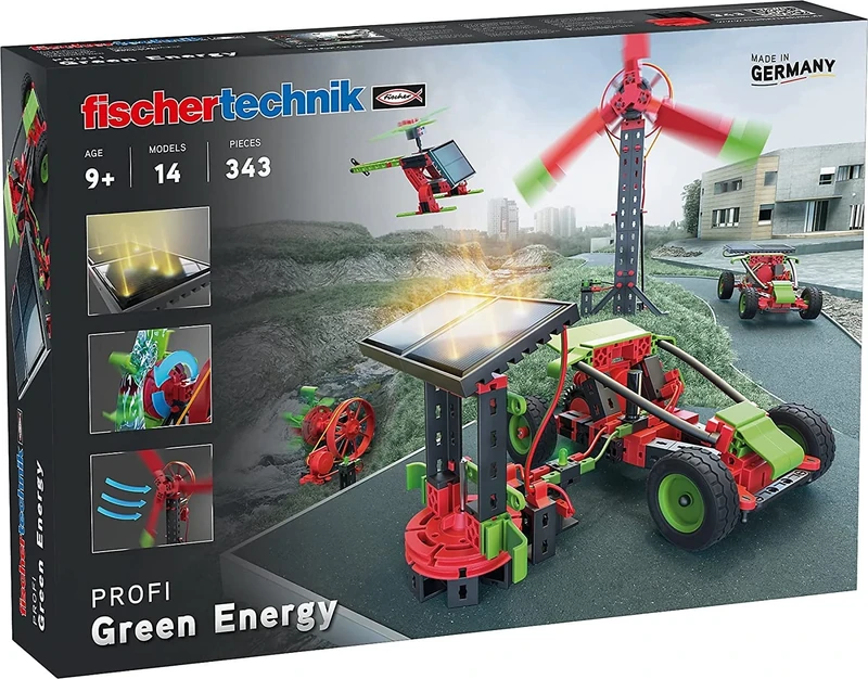 fischertechnik PROFI Green Energy 559879 – Construction Set for Children, Science Kit About Renewable Energy, 14 Models, Ages 9+