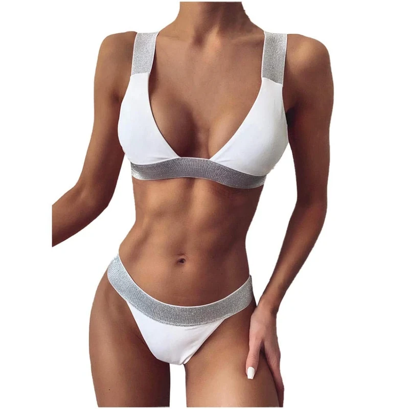 QQQQC Women's Erotic Teddies & Bodysuits Women s Sexy Lingerie Waist Underwear Brassiere with Thong Sexy Lingerie-White_L