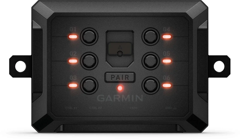 Garmin PowerSwitch, 6 Gang Compact Digital Switch Box, Switch Panel for Car SUV UTV ATV Caravan Boat Marine, Rugged Switch Box, IPX7 Rated, Requires Compatible Garmin SatNav or Smartphone