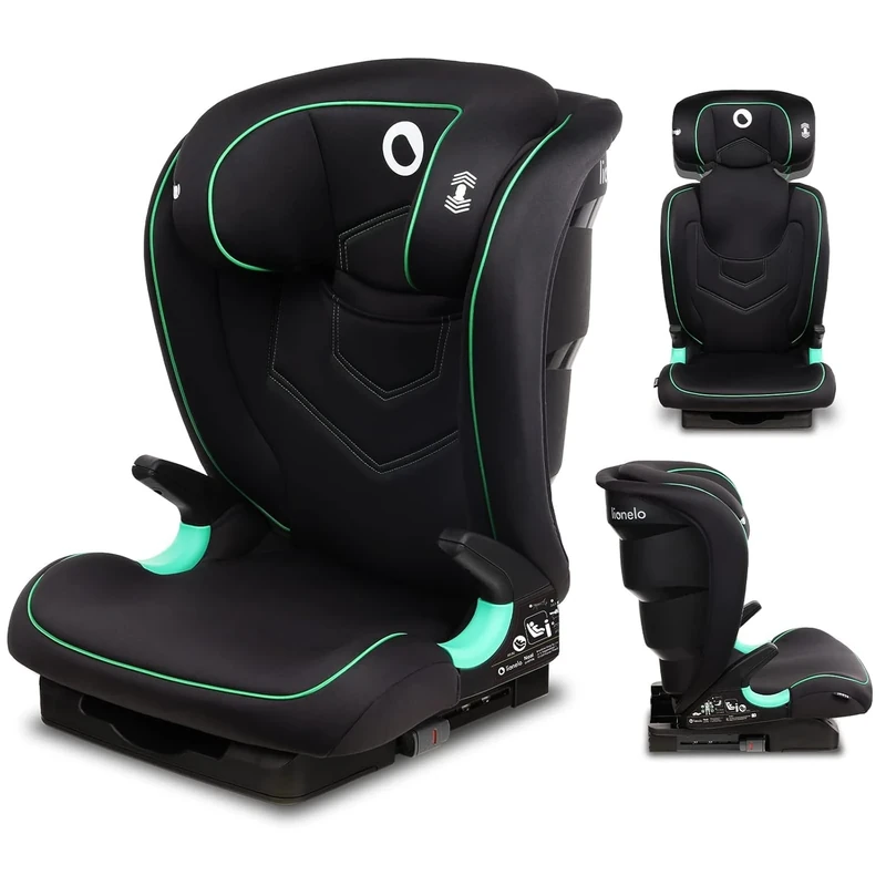 LIONELO Child Car Seat Neal I-Size from 3 to 12 Years (Group 2/3,100 to 150 cm) ISOFIX or Car Safety Belt Installation, Adjustable Headrest, Side Impact Protection, Armrests, R129