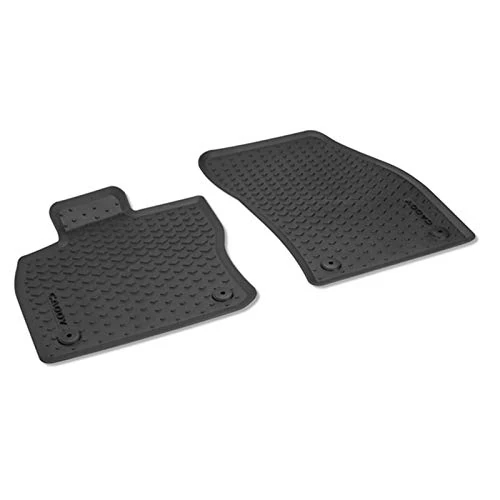 Volkswagen 2K806150282V Set of 2 Front Rubber Floor Mats for All Seasons, Black with "Caddy" Inscription