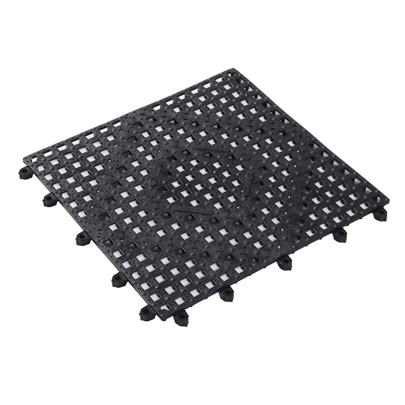 Bar Lux Square Black Bar Mat - Interlocking - 12" x 12" - 10 Count Box - Restaurantware