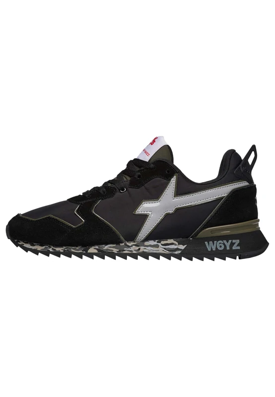 W6yz Jet M Technical Fabric Suede Navy Blue Trainers, Black, 7.5 UK