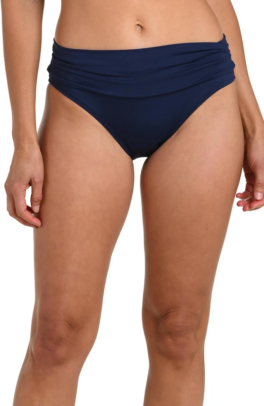 La Blanca Women's Island Goddess Shirred Band Hipster Bikini Swimsuit Bottom, Indigo, 16, 20