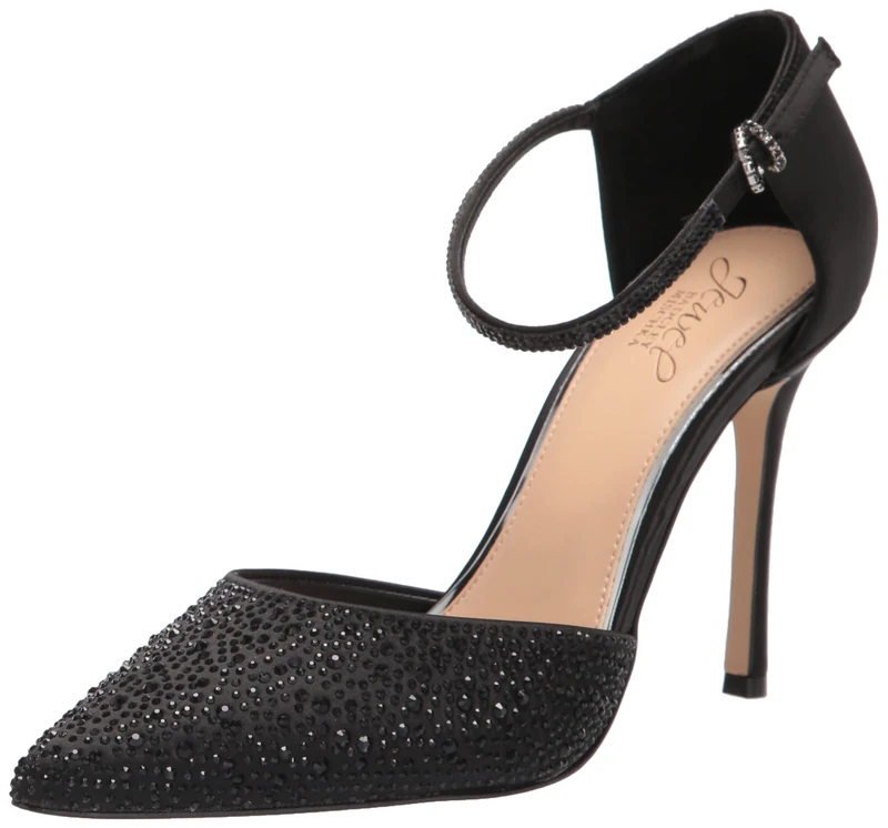 Jewel Badgley Mischka Women's Jailene Pump, Black Satin, 4.5 UK - Image 1