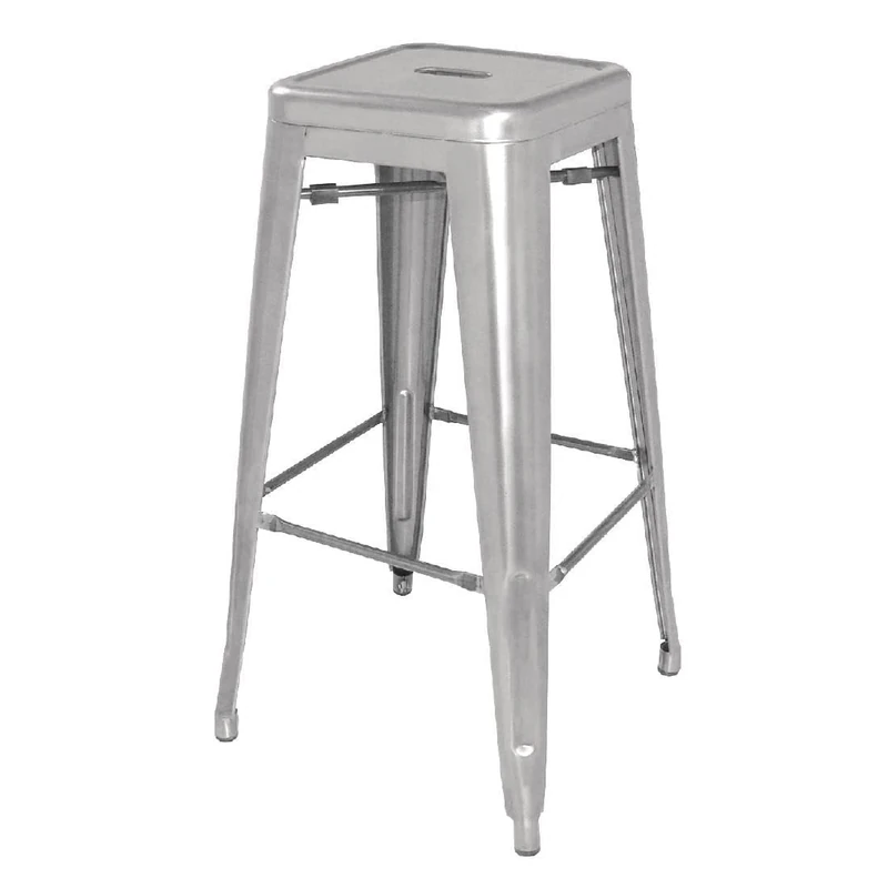 Bolero Bistro Galvanised Steel High Stool (Pack of 4)