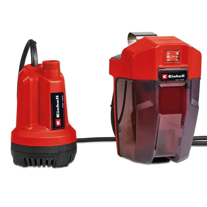 Einhell Cordless Clean Water Pump 18V Power X-Change, Submersible Pump for Emptying Pools and Hot Tubs, Suction Down to 15mm, 5000 l/h, 0.8 Bar, Without Battery GE-SP 18 Li Solo