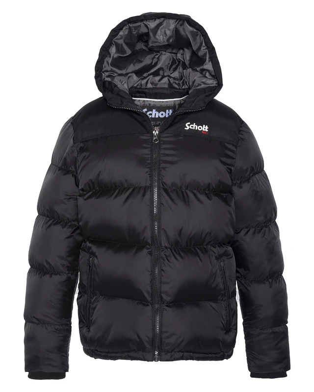 Schott Children's Hooded Down Jacket, Black, 10 Years