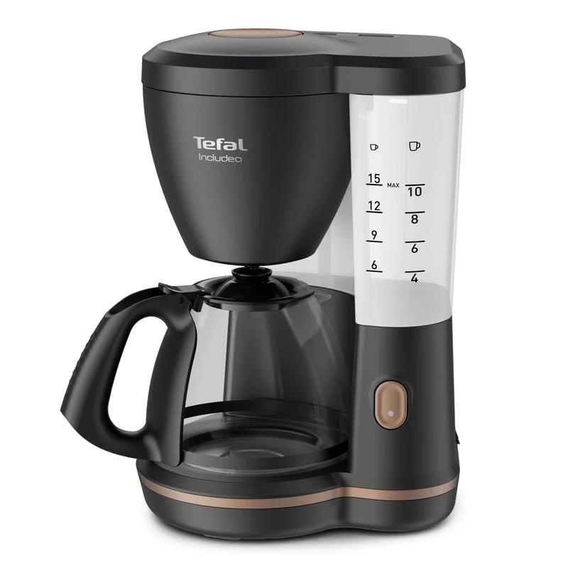CM533811 Filter Coffee Maker Including Tefal, An Extremely Easy to Use Coffee Maker Suitable for Right and Left Handed Users, 1.25 L, 10 to 15 Cups