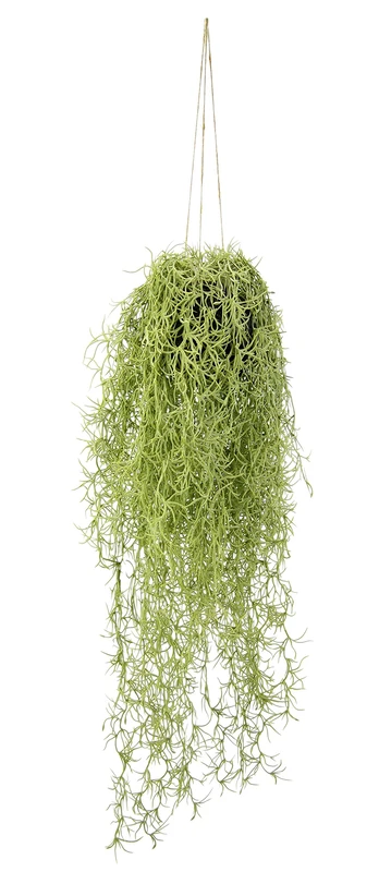 Artificial Moss Hanging Basket on Ball of Earth Green Plants Artificial Plant Indoor Plant Silk Flowers Decorative Plant Green Icelandic Artificial Moss Hanging Garland Bush Shrubs Ornamental Grass