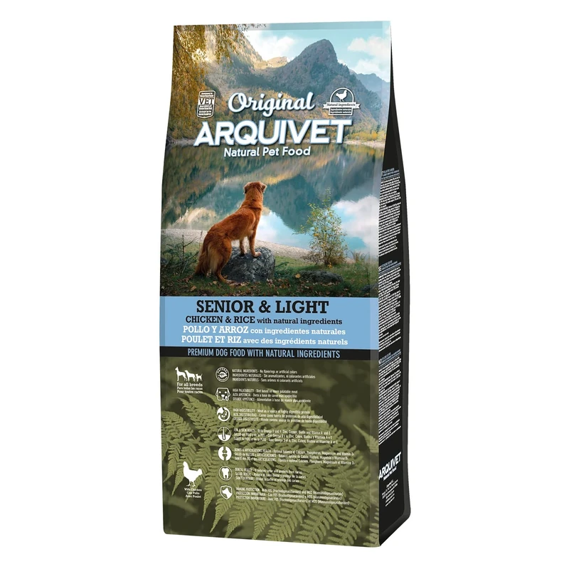 Arquivet - Original - Senior & Light - Chicken and rice - 12 kg - Complete Dry food for Senior dogs