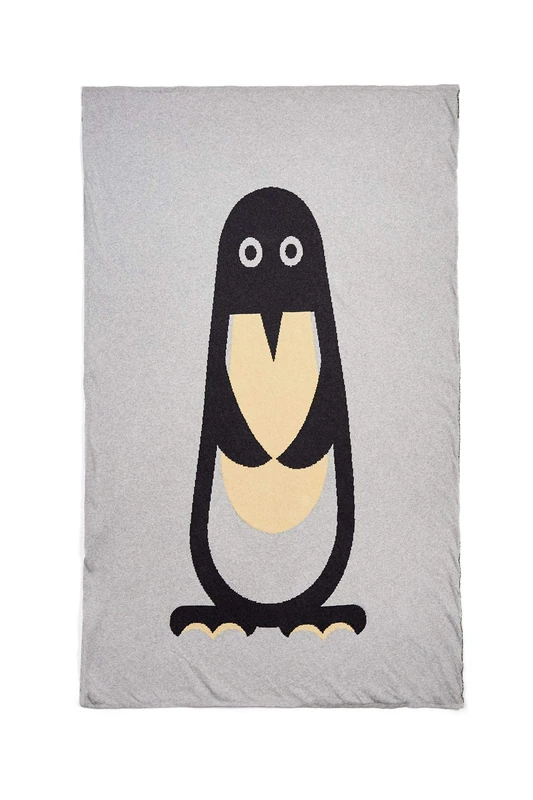 Bibu Blanket, Knit-60 Recycled and 40% Organic Cotton, Beige/Grey, 120 x 80 cm - Image 1