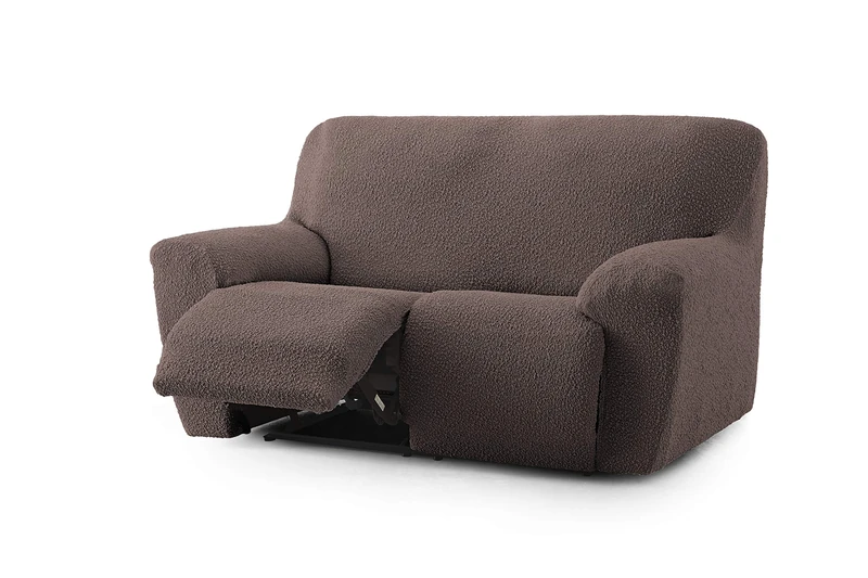 Eysa Sofa Cover, Lycra, Brown, 3 Seats - Image 1