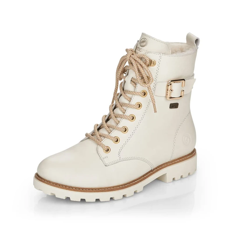 Remonte Women Ankle Boots D8475, Ladies Biker Boots,Removable Insole,Water Repellent,remonteTEX,Boots,Half Boots,Biker Boot,Flat,Weiss,44 EU / 9.5 UK