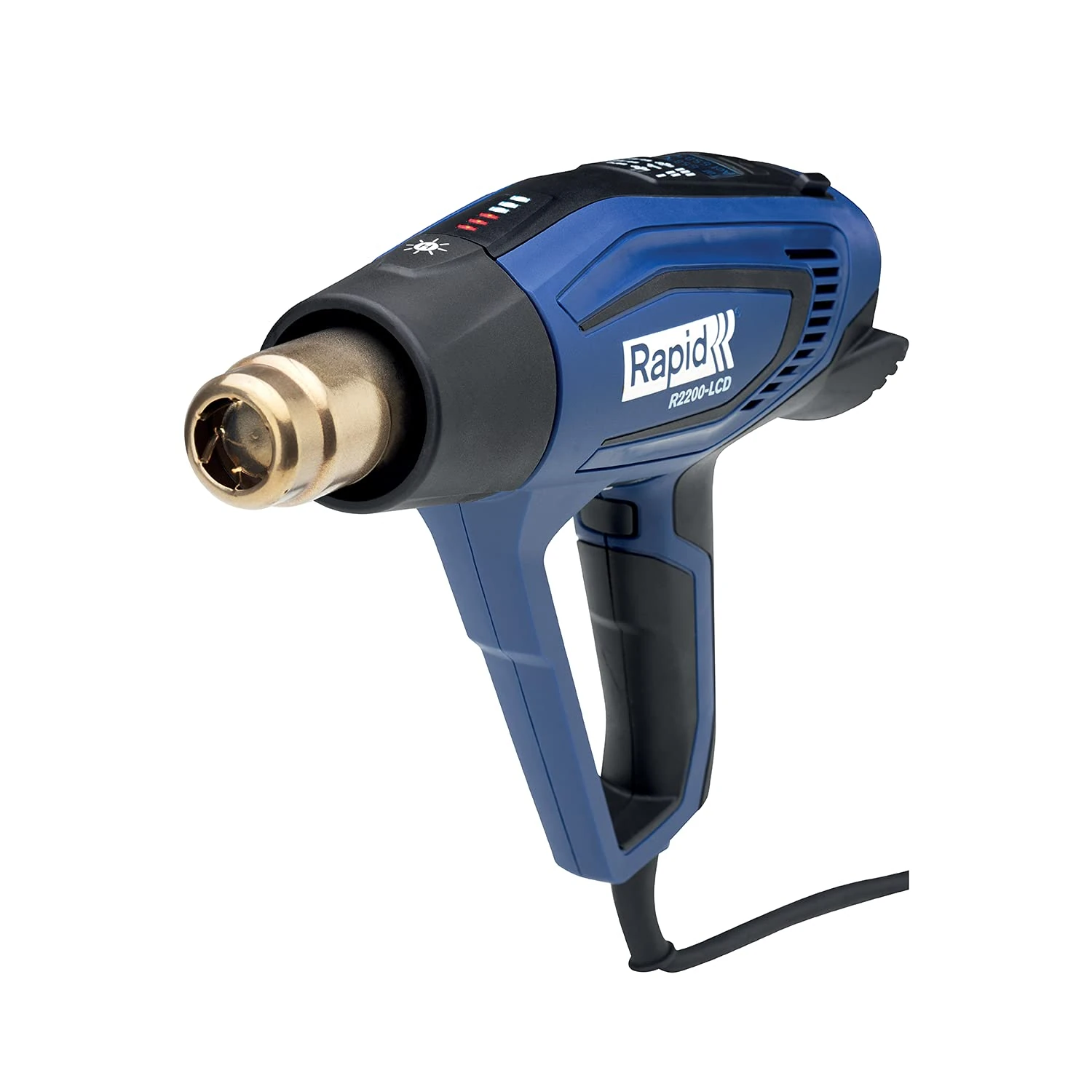 RAPID R2200-LCD Hot Air Gun with Case, Adjustable Temperature 50°C-650°C, 3 Airflow Settings, LED Lights and LCD Screen (5001450)