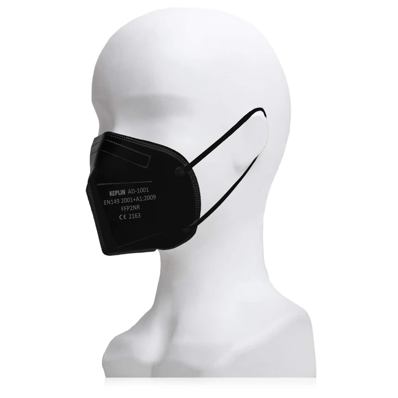 KEPLIN FFP2 50pk Masks High Particle Filtration Dust Mask, Multiple Layered, Individually Wrapped (BLACK) Face Mask