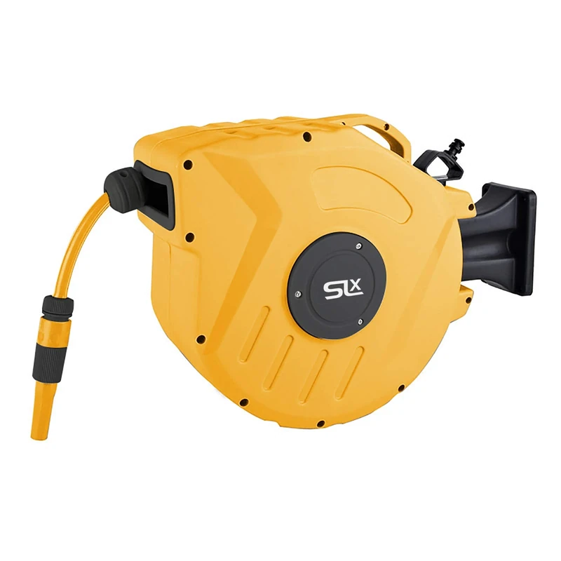 Garden Hose Pipe, 20M, Wall Mounted Hose Reel, Auto Retractable Hose Pipe, Portable 180° Swivel 2-in-1 Jet or Spray, Auto Locking System, Garden Hose Spray Gun