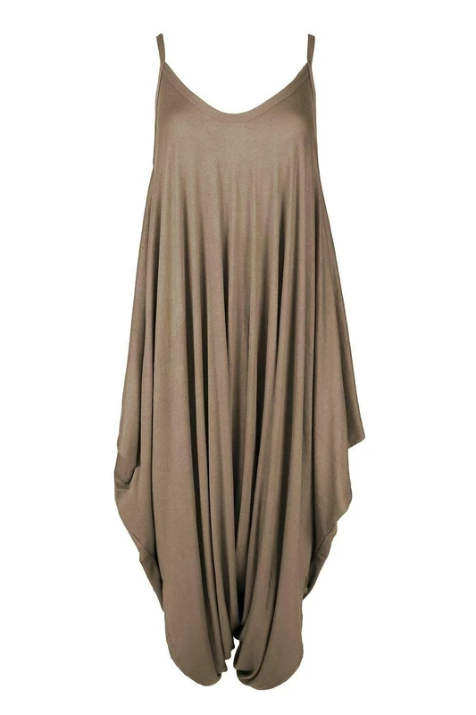 COLOP Ladies Cami Lagenlook Romper - Mocha Harem Playsuit