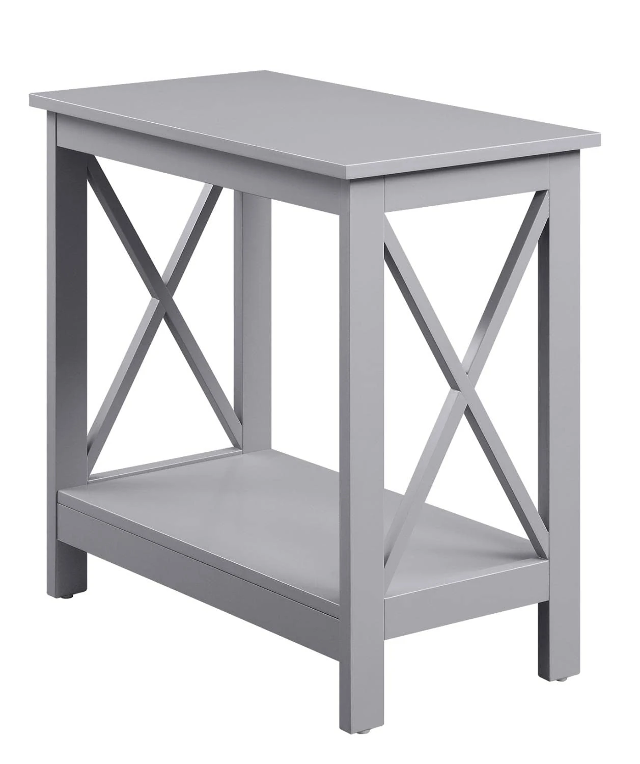 Convenience Concepts Oxford Chairside End Table with Shelf, Gray