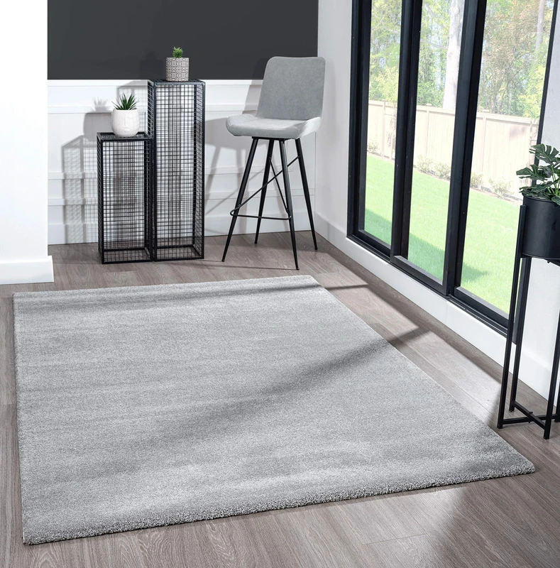 Mia's Teppiche Scarlett Modern 20 mm Soft Short Pile Rug for Living Room, 80 cm Length x 250 cm Width, Grey