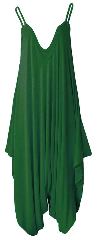 COLOP Ladies Cami Lagenlook Harem Romper - Bottle Green 16-18