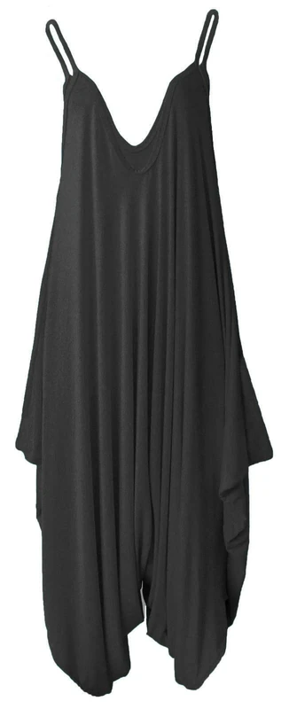COLOP Ladies Cami Lagenlook Harem Romper - Black Size 16-18 - Image 1