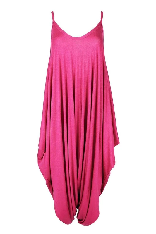 COLOP Ladies Cami Lagenlook Romper - Cerise Harem Playsuit - Image 1