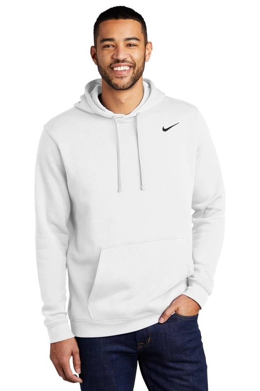 Nike M NSW Club Hoodie Po BB Men's Long Shirt, White, S