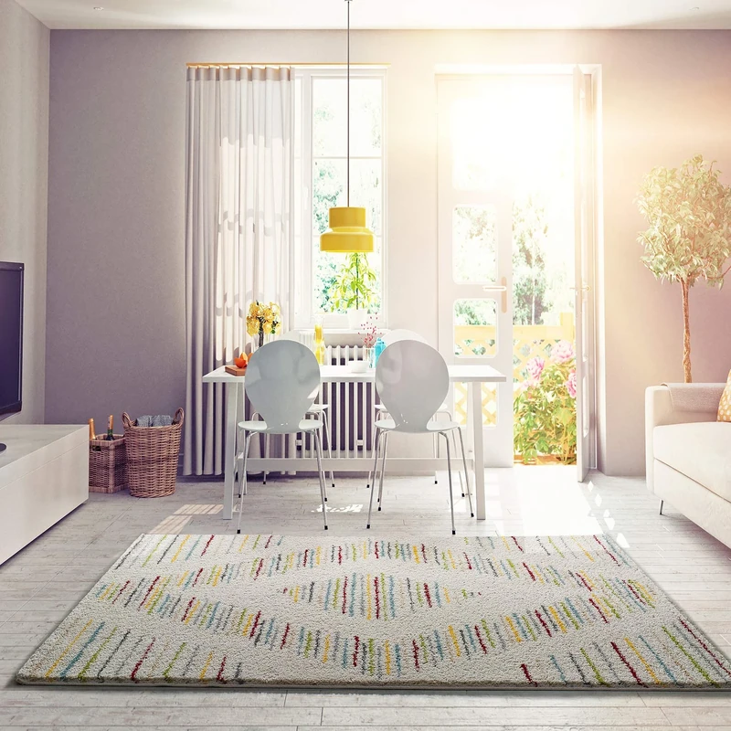 Memphis Rhombus Universal Rug, Ethnic Long Pile, Multicoloured, 100% Polypropylene, 160 x 230 cm - Image 1