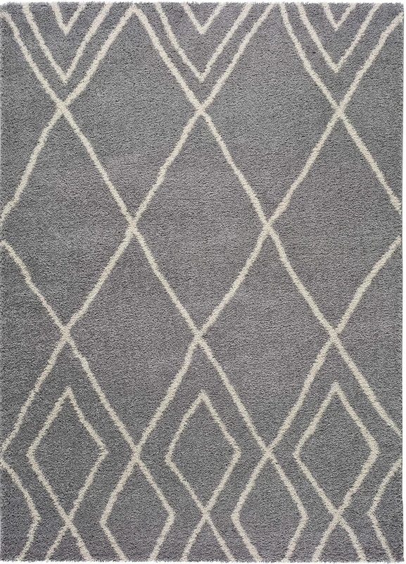 Universal Shaggy Memphis Berber Rug, Silver, 100% Polypropylene, 133 x 190 cm