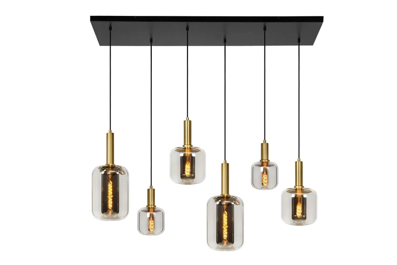 LUCIDE JOANET - Pendant Light - 6xE27 - Smoke Grey