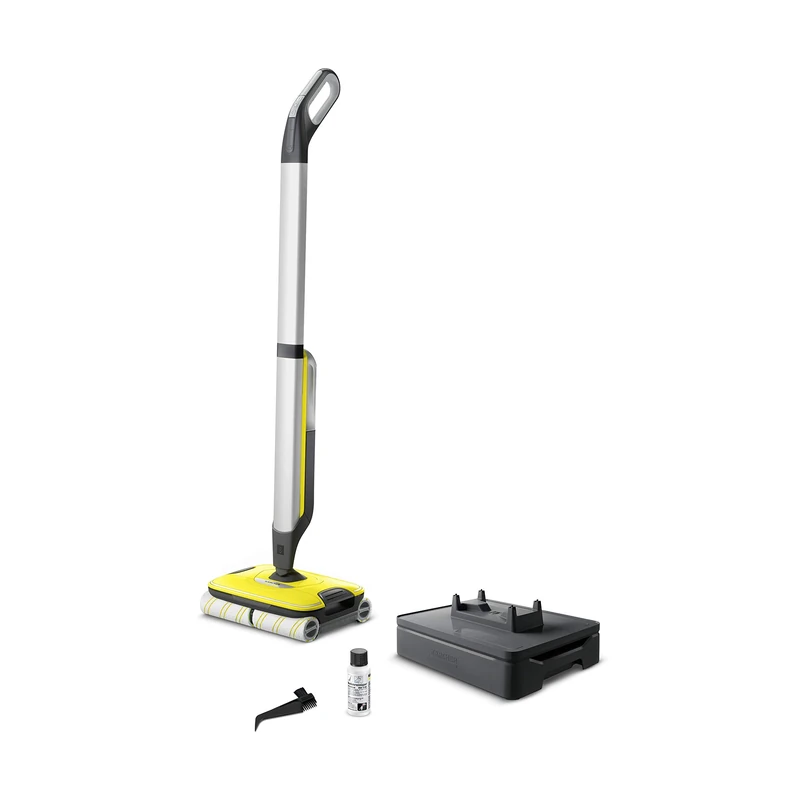 Kärcher FC 7 Cordless Hard Floor Cleaner - electric and cordless floor cleaner for 135 sqm – up to 45 minutes run time - effortless cleaning in one step, Yellow