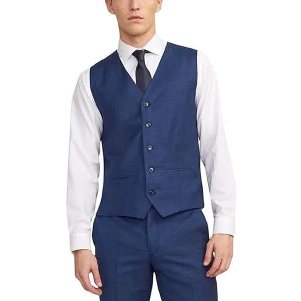 JACK & JONES Men's Jprsolaris Waistcoat Noos Suit Vest, Medieval blue, 38