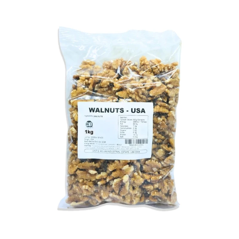 WHOLE RAW WALNUTS UNSALTED 1KG - For Plant Based Diets, Healthy Snacks, Healthy Baking | Walnuts Whole, Pieces, Kernels Protein Snack | Plant Based Nutrition Whole Food Gluten Free Snack