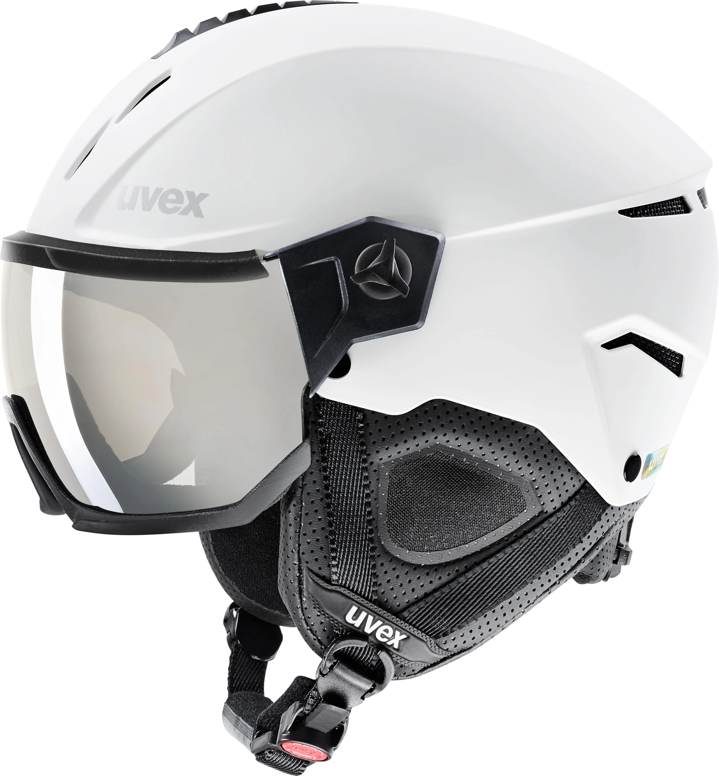 uvex Instinct Visor - Ski Helmet for Men and Women - Visor - Individual Fit - White-Black Matt - 59-61 cm