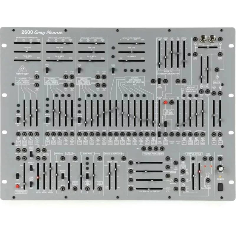 Behringer 2600 GRAY MEANIE Special Edition Semi-Modular Analog Synthesizer with 3 VCOs, Multi-Mode VCF and Spring Reverb in 8U Rack-Mount Format