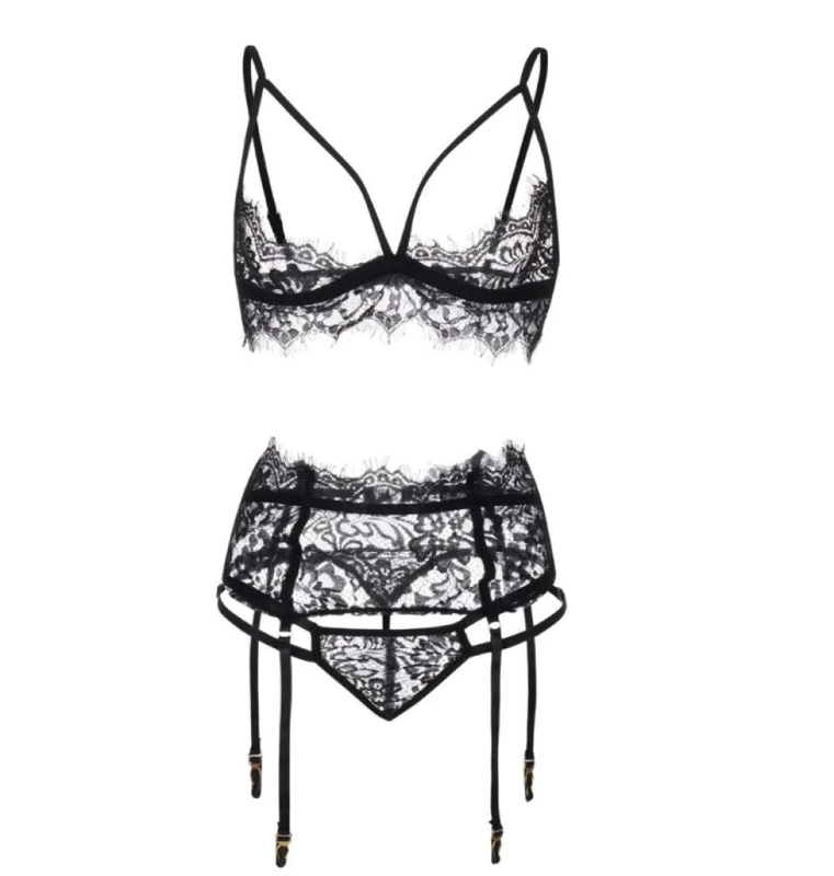 Women's Erotic Baby Dolls Women s Sex Underwear Panties Sexy Lace Lingerie Underwear Sleepwear Nightdress Pajamas Garter-Black_3XL